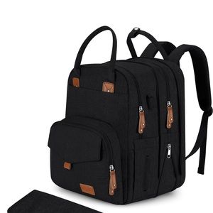 Expandable black back pack for 2 kids